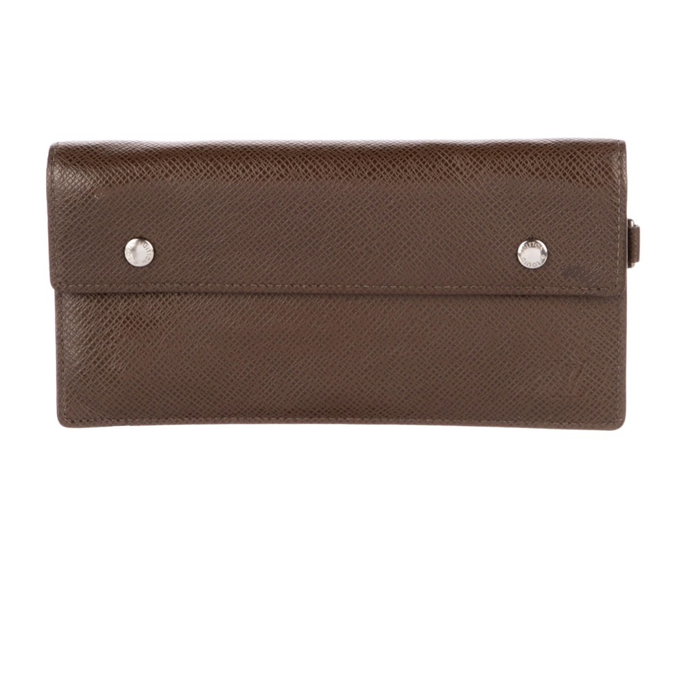 Like New Authentic Louis Vuitton Wallet Brown Saffiano Leather Italian - Picture 14 of 16